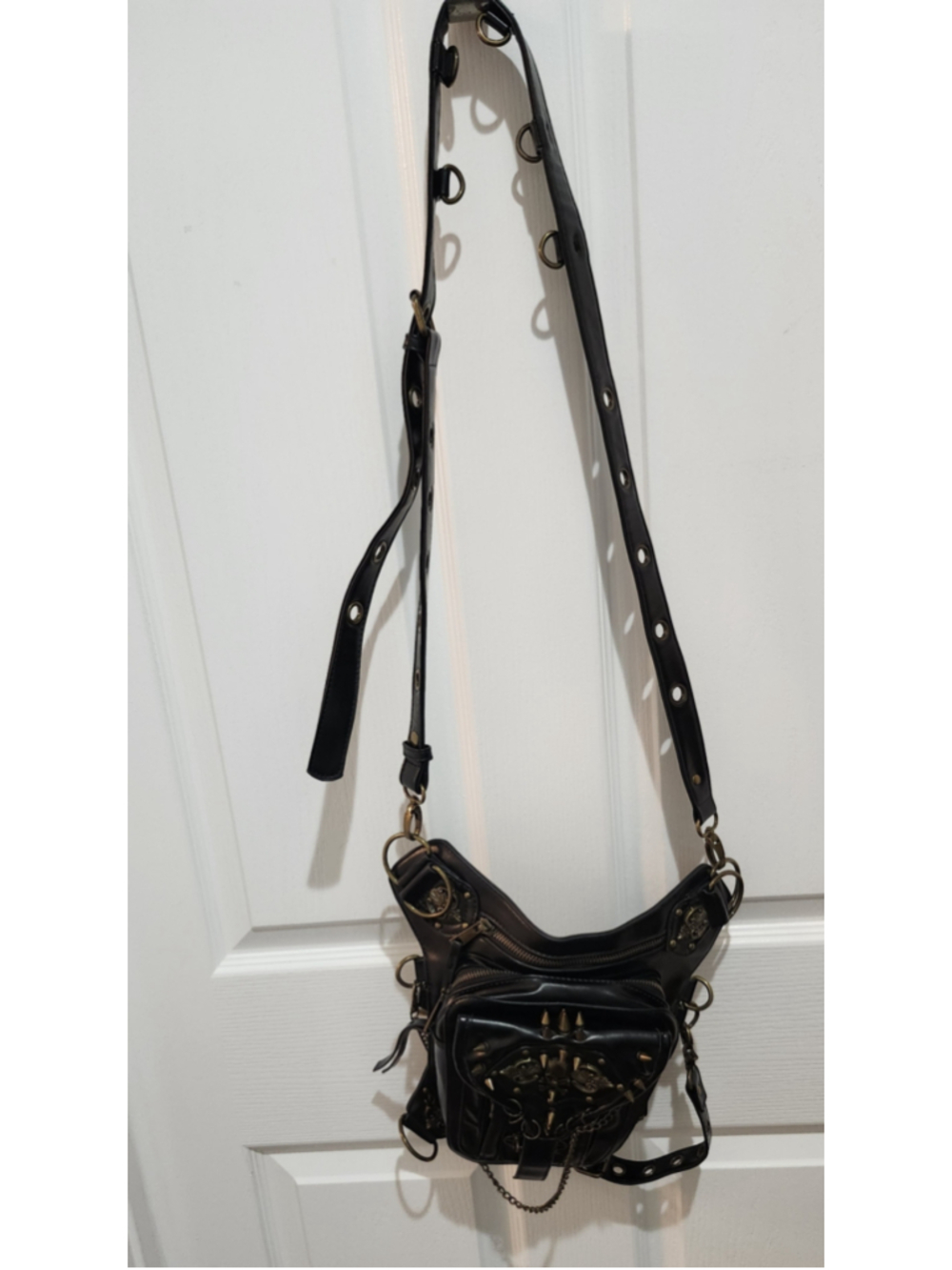 Unbranded Steampunk Unisex Leg Bag Crossbody One Size Black